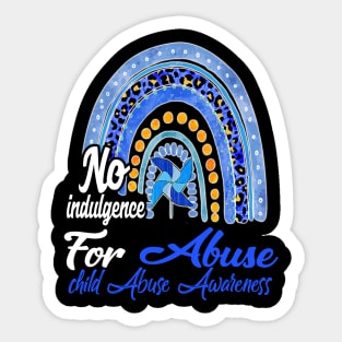 No Indulgence For Abuse Child Abuse Prevention Awareness Month Sticker